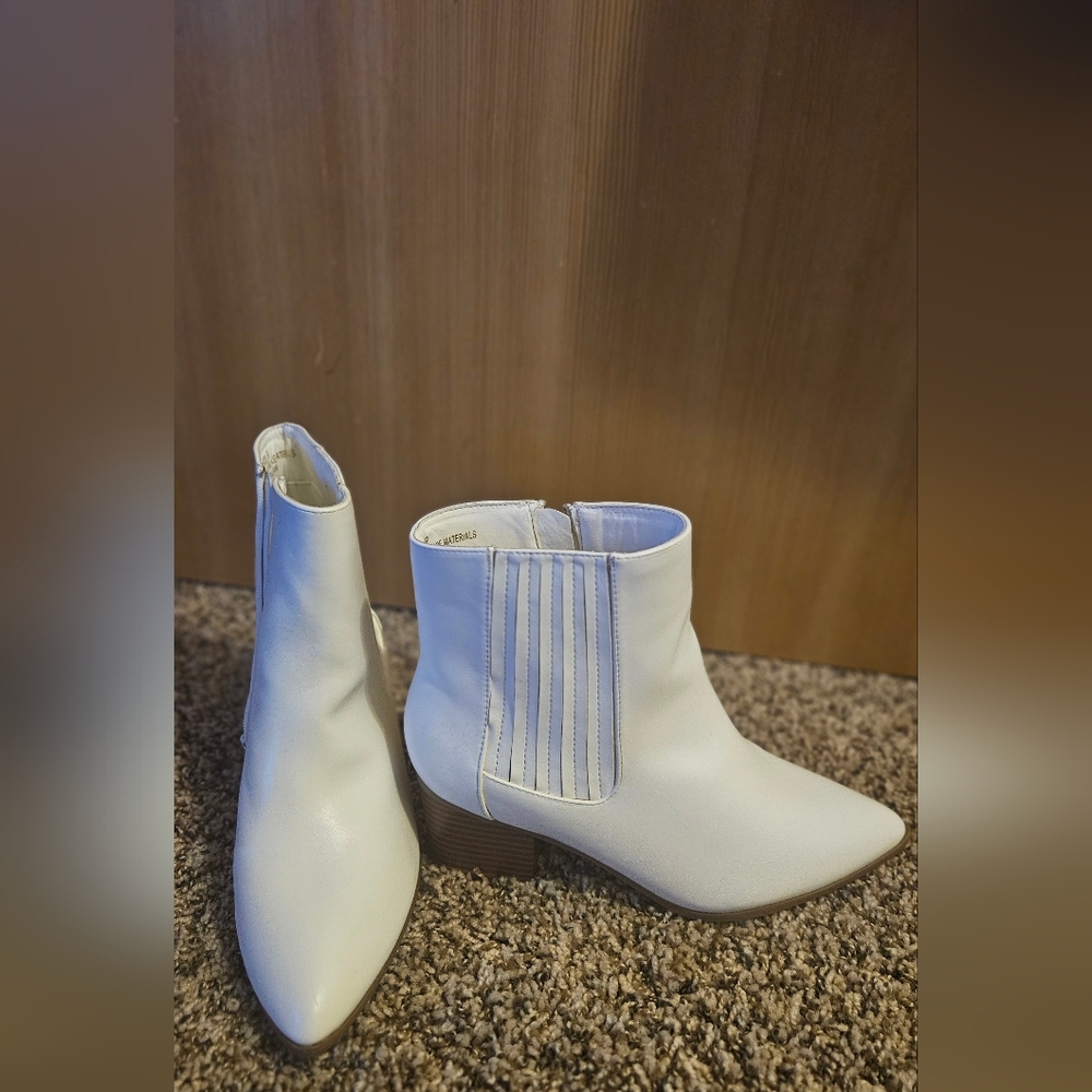 Lulu's Chic Cream Ankle Boots